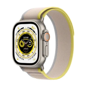 Apple Watch Ultra Titanium Case with Yellow/Beige Trail Loop - S/M