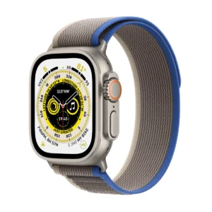 Apple Watch Ultra Titanium Case with Blue/Grey Trail Loop - S/M
