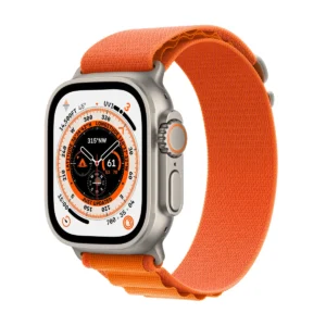 Apple Watch Ultra Titanium Case with Orange Alpine Loop - Small