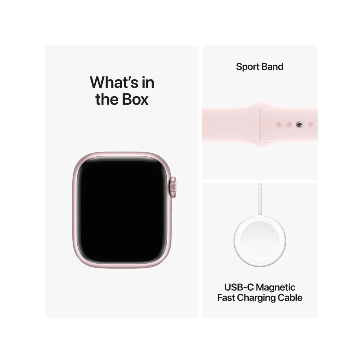Apple Watch Series 9 41mm Pink Aluminium Case with Light Pink Sport Band - Image 6
