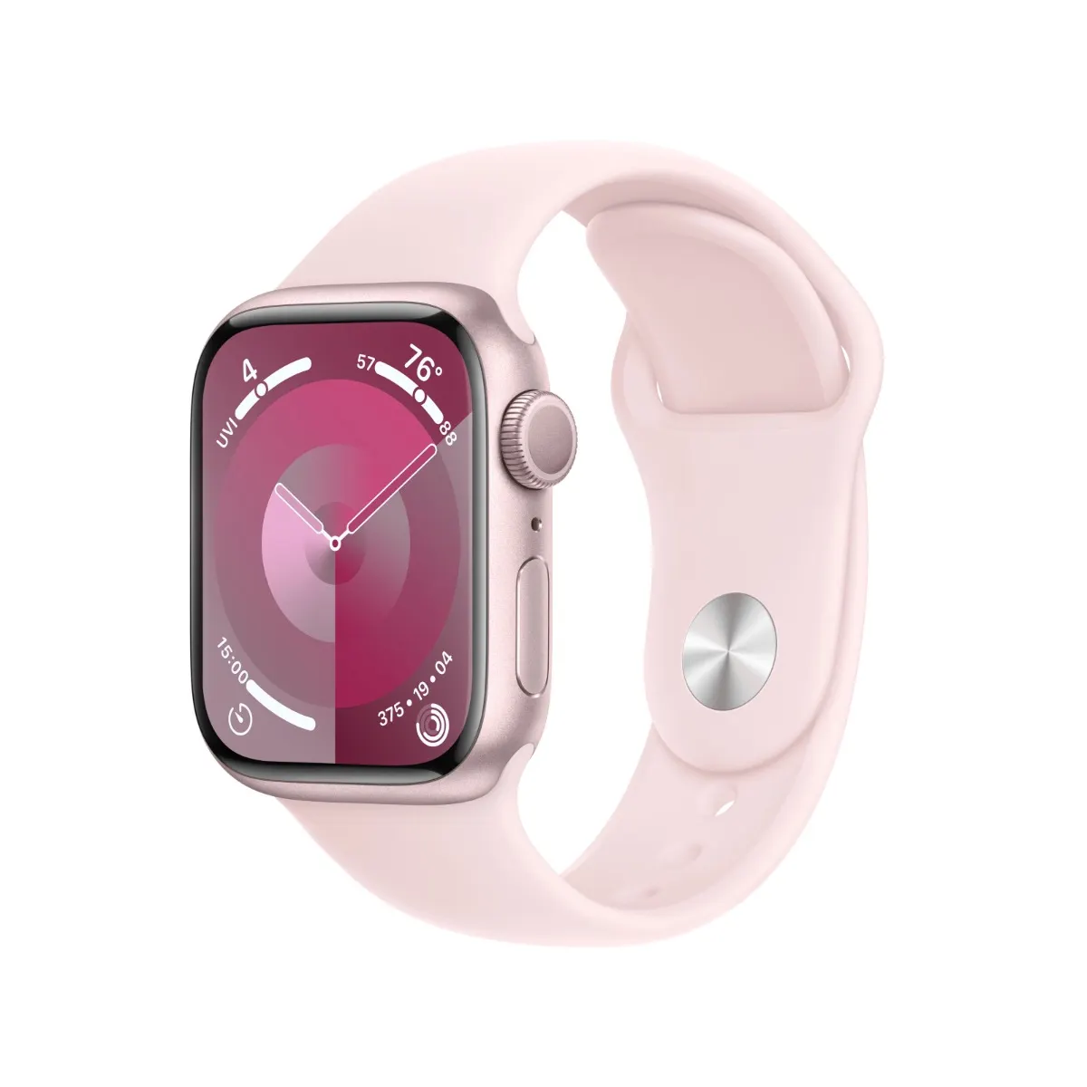 Apple Watch Series 9 45mm Pink Aluminium Case with Light Pink Sport Band