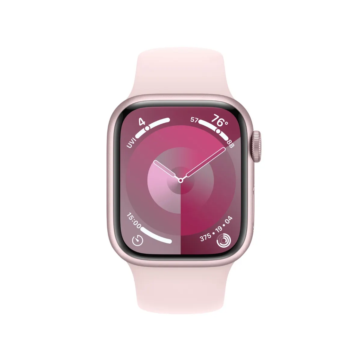 Apple Watch Series 9 45mm Pink Aluminium Case with Light Pink Sport Band - Image 2