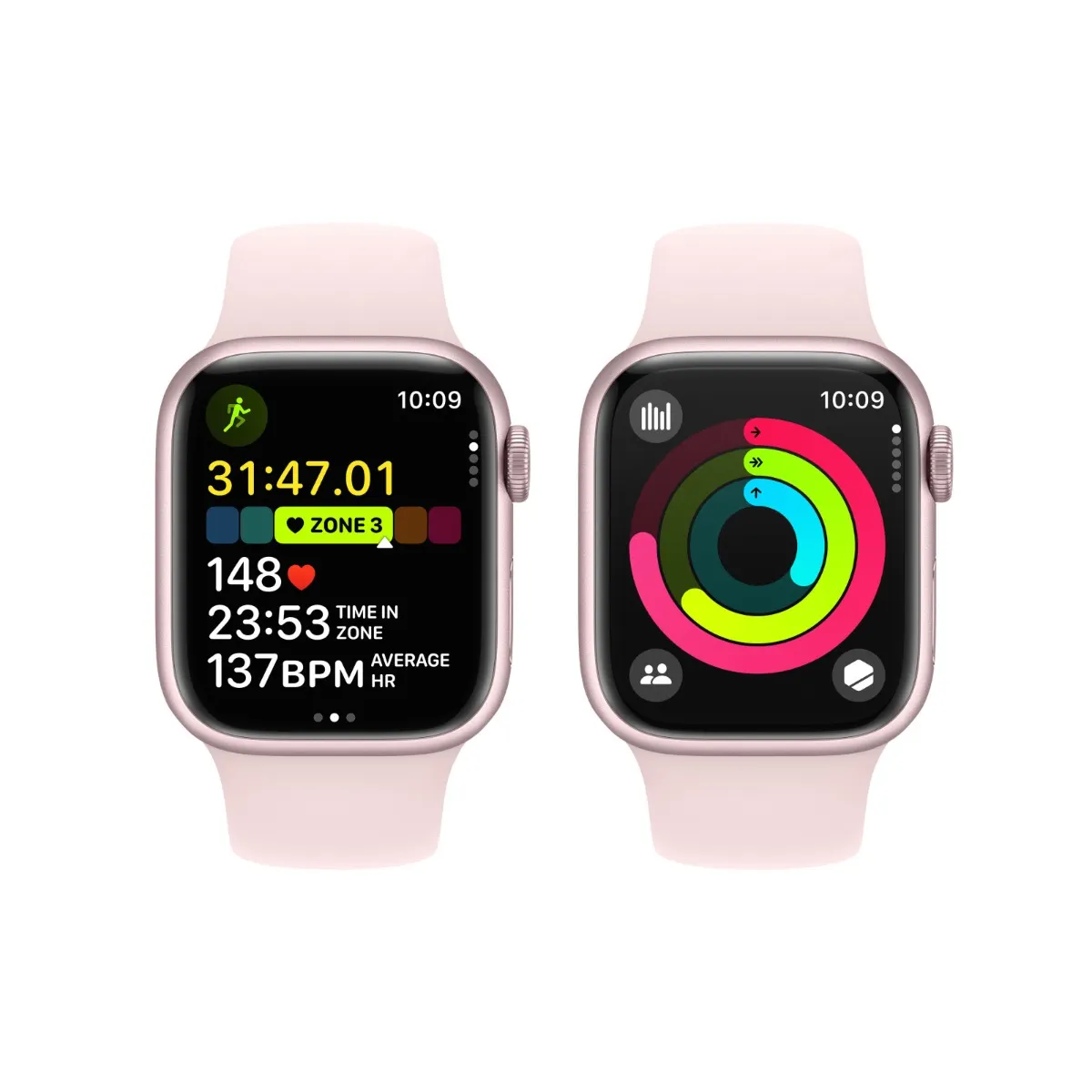 Apple Watch Series 9 45mm Pink Aluminium Case with Light Pink Sport Band - Image 5