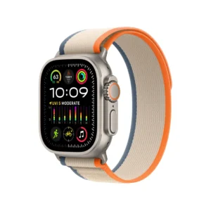 Apple Watch Ultra 2 Titanium Case with Orange / Beige Trail Loop