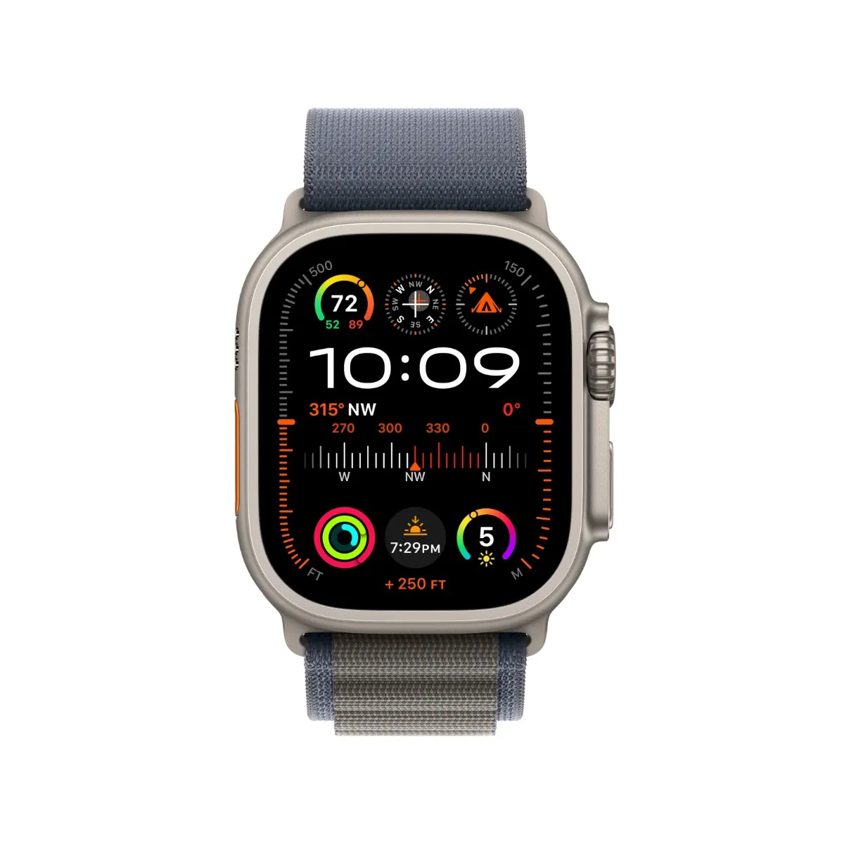 Apple Watch Ultra 2 Titanium Case with Blue Alpine Loop - Image 2