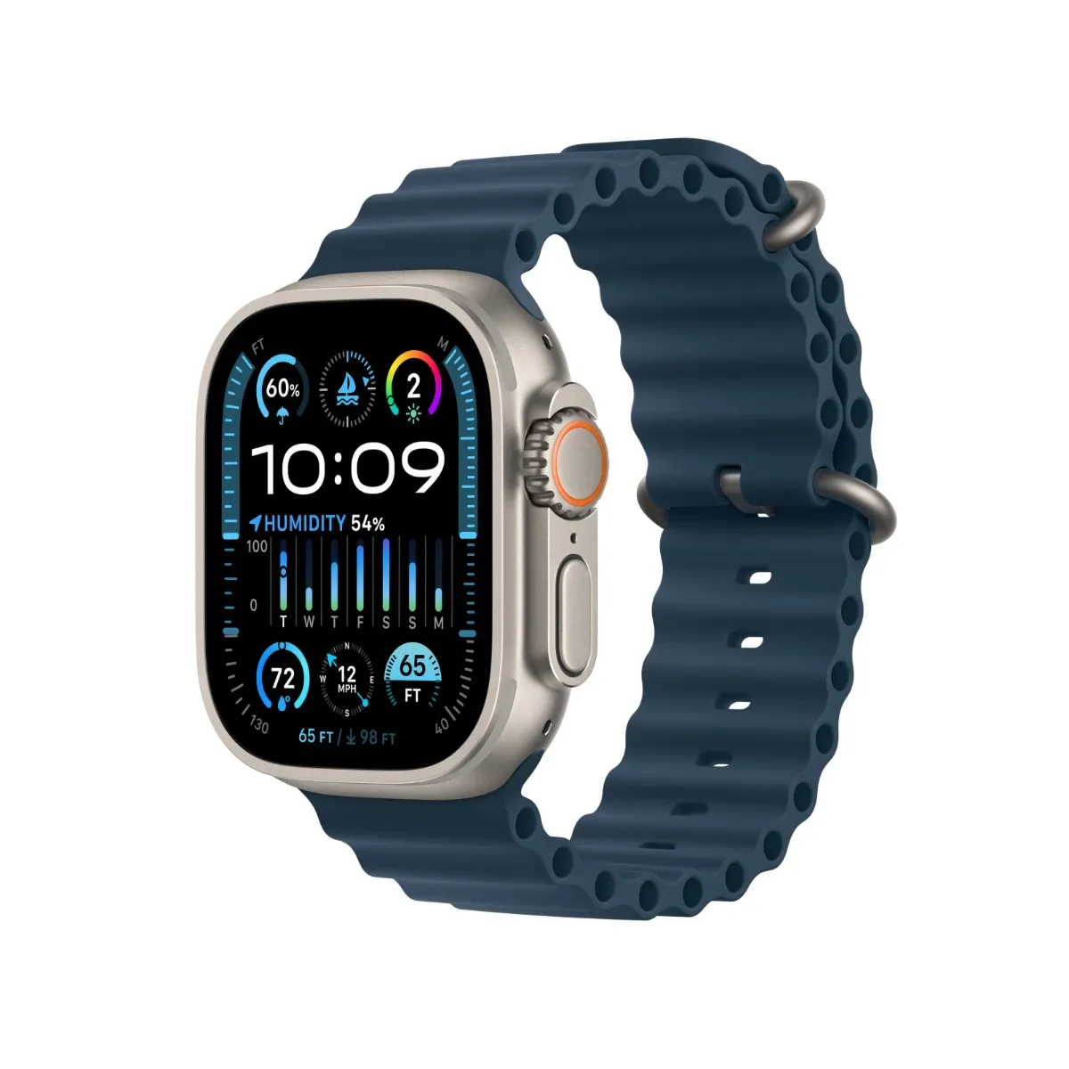 Apple Watch Ultra 2 Titanium Case with Blue Ocean Band