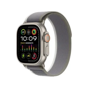 Apple Watch Ultra 2 Titanium Case with Green / Grey Trail Loop