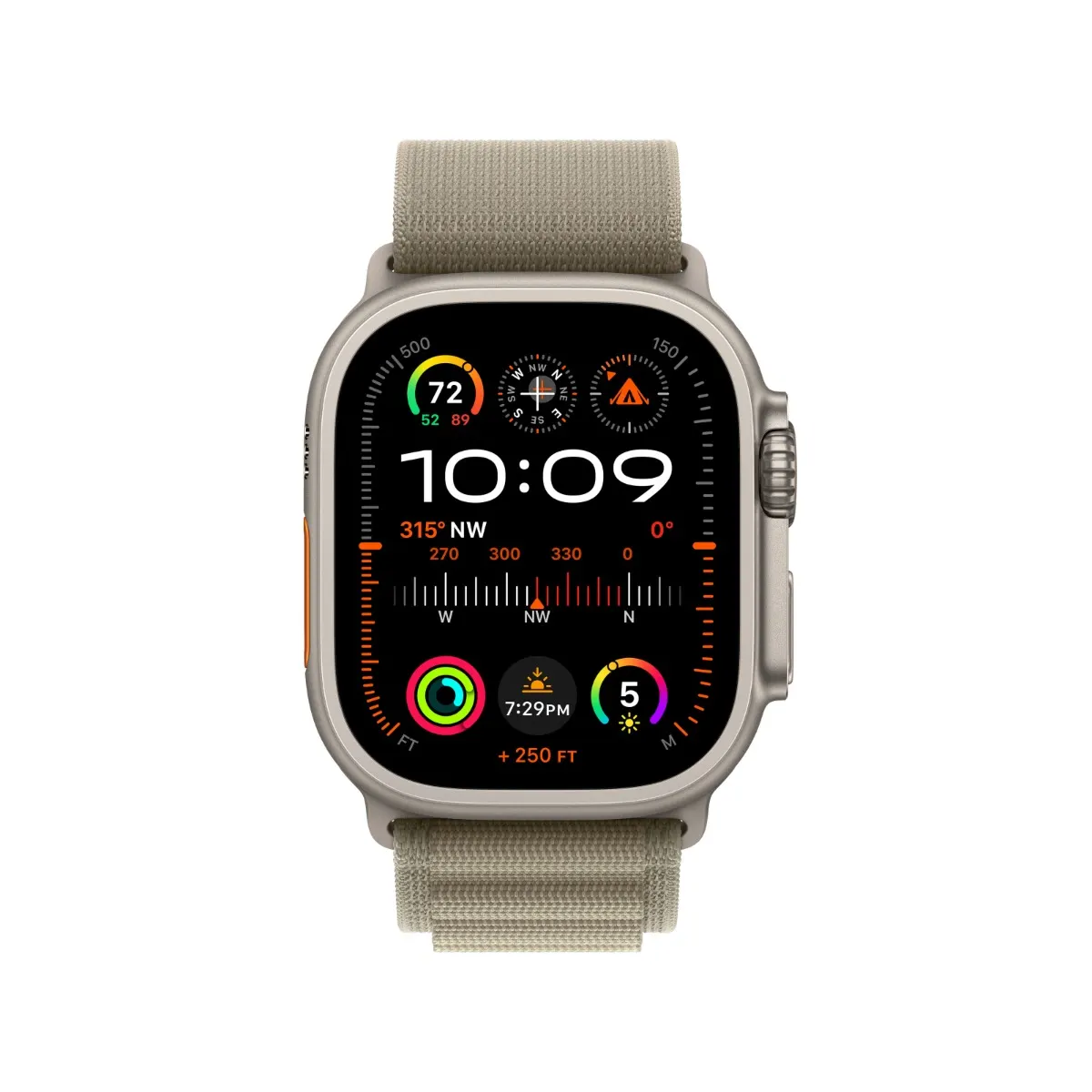 Apple Watch Ultra 2 Titanium Case with Olive Alpine Loop - Image 2