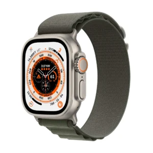 Apple Watch Ultra Titanium Case with Green Alpine Loop