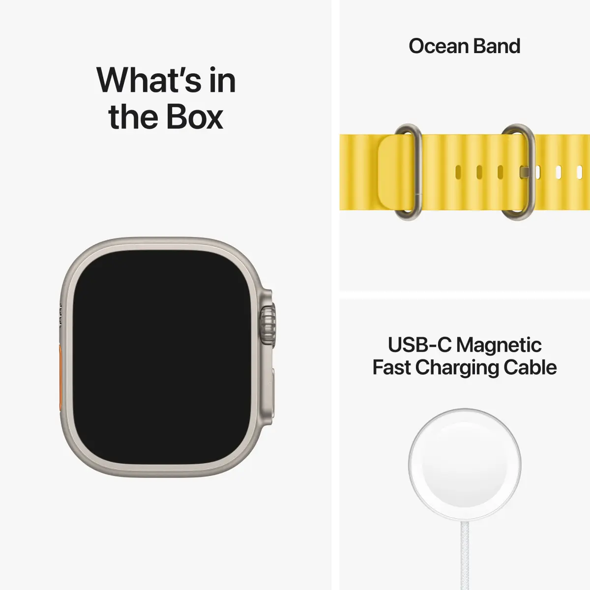 Apple Watch Ultra Titanium Case with Yellow Ocean Band - Image 4