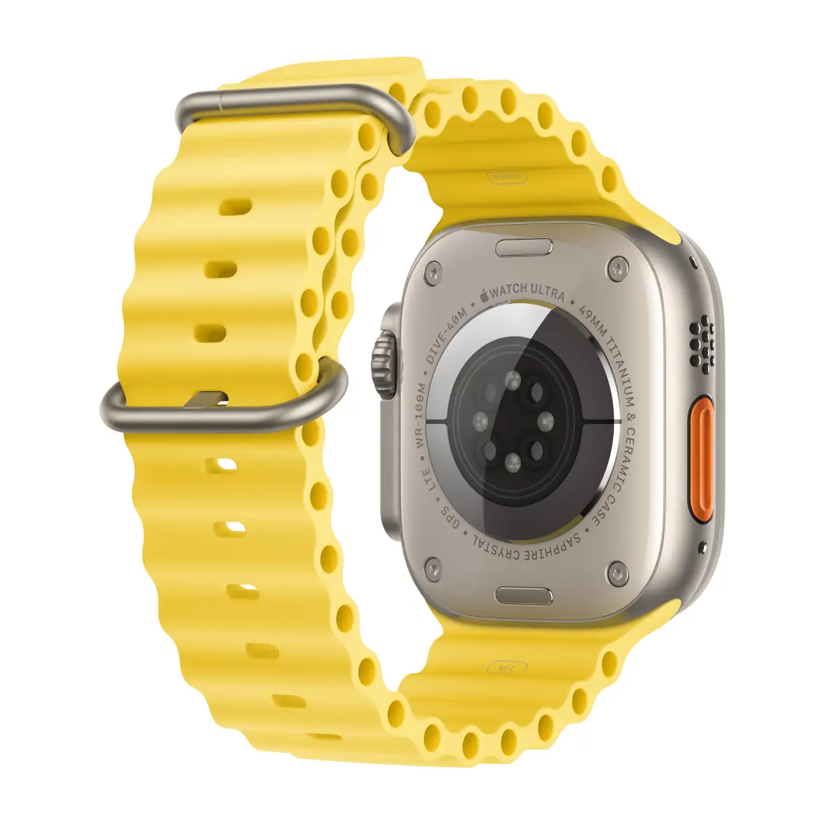 Apple Watch Ultra Titanium Case with Yellow Ocean Band - Image 3